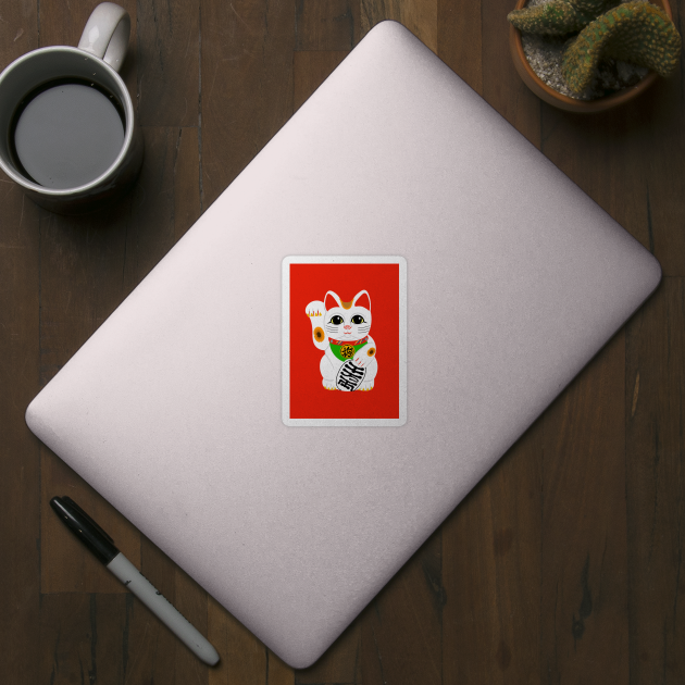 Lucky Chinese Waving Cat ( Red Version ) by AdamRegester